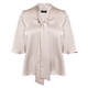 Tia Pussy Bow Satin Blouse Pearl