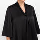 Tia Satin Pussybow Blouse Black 
