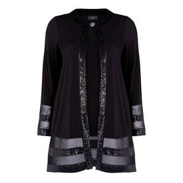 TIA JERSEY VEST AND EMBELLISHED JACKET TWINSET BLACK - Plus Size Collection