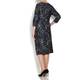 BEIGE LABEL PRINT BLACK PLEATED EFFECT WRAP DRESS 