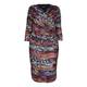 BEIGE LABEL PRINT MULTICOLOUR PLEATED EFFECT WRAP DRESS  