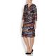 BEIGE LABEL PRINT MULTICOLOUR PLEATED EFFECT WRAP DRESS  