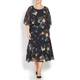 TIA MIDI FLORAL CHIFFON DRESS AND CAPE