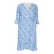 TIA WRAP DRESS DOT PRINT BLUE