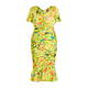 Tia Wiggle Dress Floral Yellow