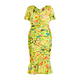 Tia Wiggle Dress Floral Yellow