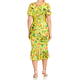 Tia Wiggle Dress Floral Yellow