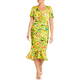 Tia Wiggle Dress Floral Yellow