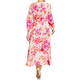 Tia Rose Print Wrapover Tea Dress Pink 