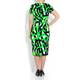 TIA green abstract print DRESS