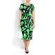 TIA green abstract print DRESS