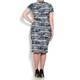 TIA blue striped and ruched DRESS