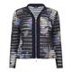 TIA MESH STRIPE FLORAL BOMBER STYLE JACKET 