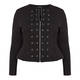 TIA FITTED ZIP UP EYELET DETAIL JACKET BLACK