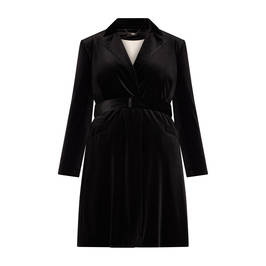 Tia Long Velvet Jacket Black - Plus Size Collection