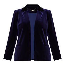 Women's blue velvet jacket on sale