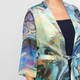 Tia Marble Print Long Jacket Multi-Colour 