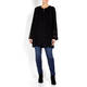TIA TWINSET WITH BURNOUT HEM AND CUFF BLACK