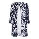 TIA NAVY PRINT LONG LINE JACKET