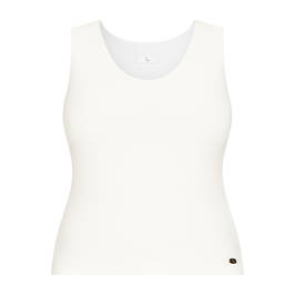 Tia Stretch Jersey Vest Top Cream  - Plus Size Collection