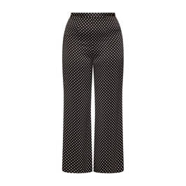 Tia Wide Leg Pull On Polka Dot Trousers Black - Plus Size Collection