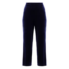 Tia Pull On Velvet Trousers Navy - Plus Size Collection