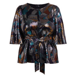 Tia Mirrored Top Multi-Colour  - Plus Size Collection