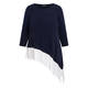 Tia Asymmetric Tunic Navy and Off-White 