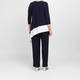 Tia Asymmetric Tunic Navy and Off-White 