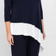 Tia Asymmetric Tunic Navy and Off-White 