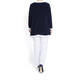 TIA TWINSET NAVY WITH WHITE TIPPING