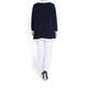 TIA TWINSET NAVY WITH WHITE TIPPING