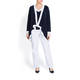 TIA TWINSET NAVY WITH WHITE TIPPING