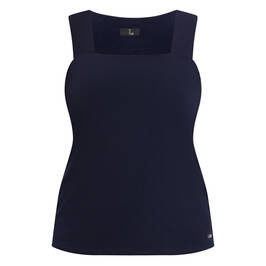 Tia Square Neck Vest Navy  - Plus Size Collection