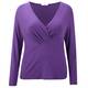 Persona purple asymmetrical V-neck jersey top