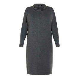 VERPASS COWL NECK JERSEY DRESS GREY - Plus Size Collection