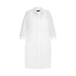 VERPASS BRODERIE ANGLAIS LONG SHIRT WHITE  - Plus Size Collection