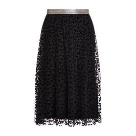 VERPASS LEOPARD DEVOREE LAYERED SKIRT BLACK - Plus Size Collection