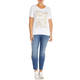 BEIGE WHITE T-SHIRT WITH GOLD TROPICAL PRINT FRONT  