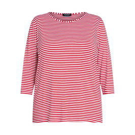 VERPASS BRETON STRIPE T-SHIRT RED  - Plus Size Collection