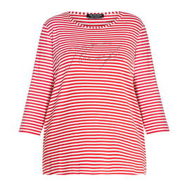 VERPASS STRETCH JERSEY T-SHIRT RED AND WHITE  - Plus Size Collection