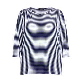 VERPASS BRETON STRIPE T-SHIRT NAVY - Plus Size Collection