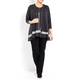 VERPASS charcoal CARDIgan and TOP with eco leather edging