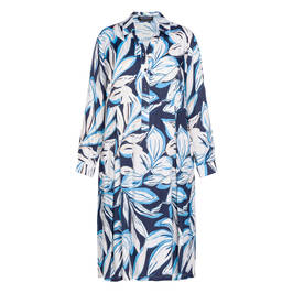 Verpass Leaf Print Shirt Dress Blue - Plus Size Collection