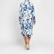 Verpass Leaf Print Shirt Dress Blue