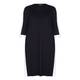 VERPASS BLACK SHIFT DRESS WITH WHITE TIPPING