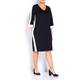 VERPASS BLACK SHIFT DRESS WITH WHITE TIPPING