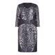 VERPASS monochrome leopard print DRESS with leather look side panels
