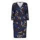 VERPASS royal blue and umber wrap DRESS