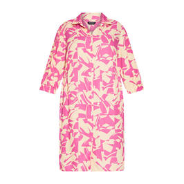 Verpass Geometric Print Shirt Dress Flamingo Pink  - Plus Size Collection